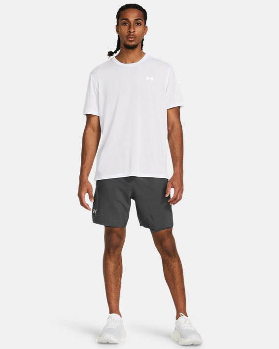 Men's UA Launch 2-in-1 7" Shorts in Gray image number 2